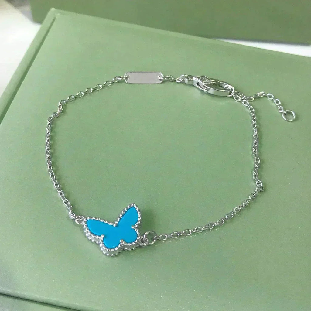 [Clover Jewelry]SCHMETTERLING TÜRKIS SCHMETTERLING ARMBAND SILBER