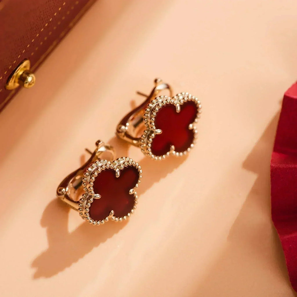 [Clover Jewelry]CLOVER MEDIUM 1 MOTIFS CARNELIAN  EARRINGS