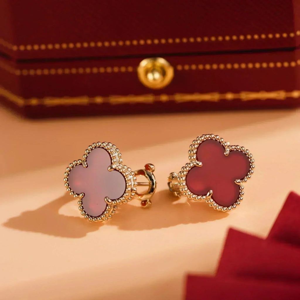 [Clover Jewelry]CLOVER MEDIUM 1 MOTIFS CARNELIAN  EARRINGS