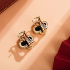 [Clover Jewelry]CLOVER MEDIUM 1 MOTIFS  ONYX STUD EARRINGS
