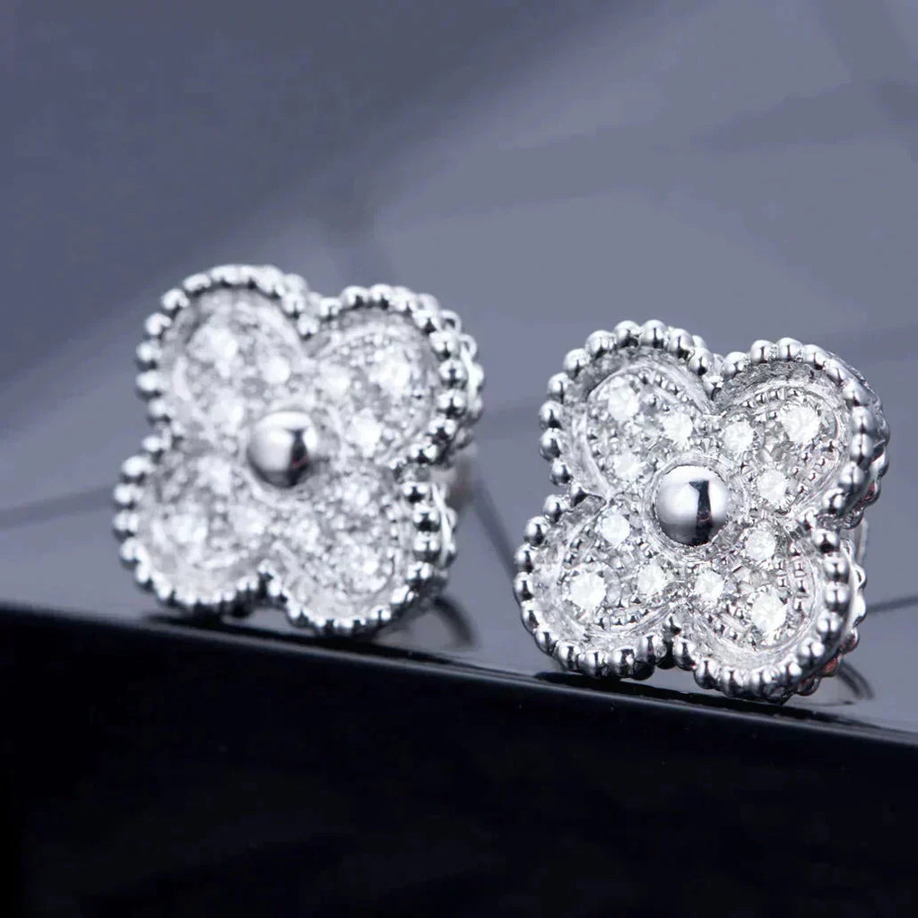 [Clover Jewelry]CLOVER 1 MOTIFS DIAMOND STUD EARRINGS SILVER