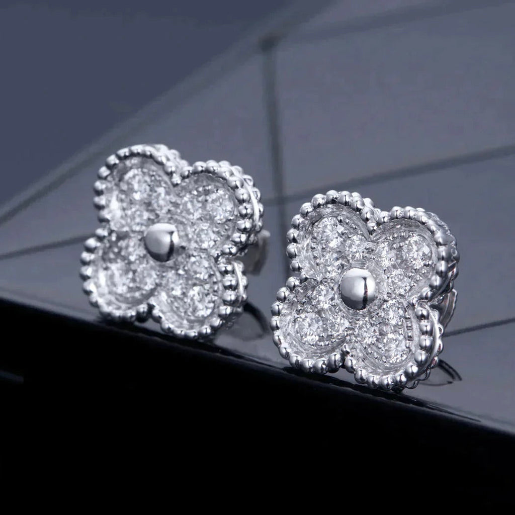 [Clover Jewelry]CLOVER 1 MOTIFS DIAMOND STUD EARRINGS SILVER