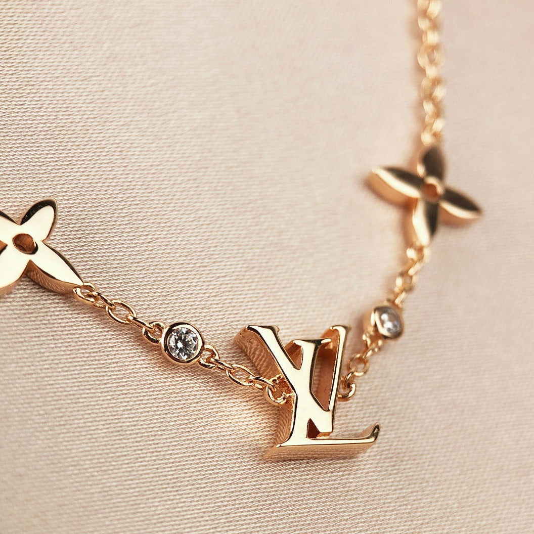 [Clover Jewelry]STAR AND SUN 7 MOTIFS GOLD BRACELET