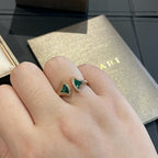 [Clover Jewelry]DREAM MALACHITE DIAMOND OPEN RING