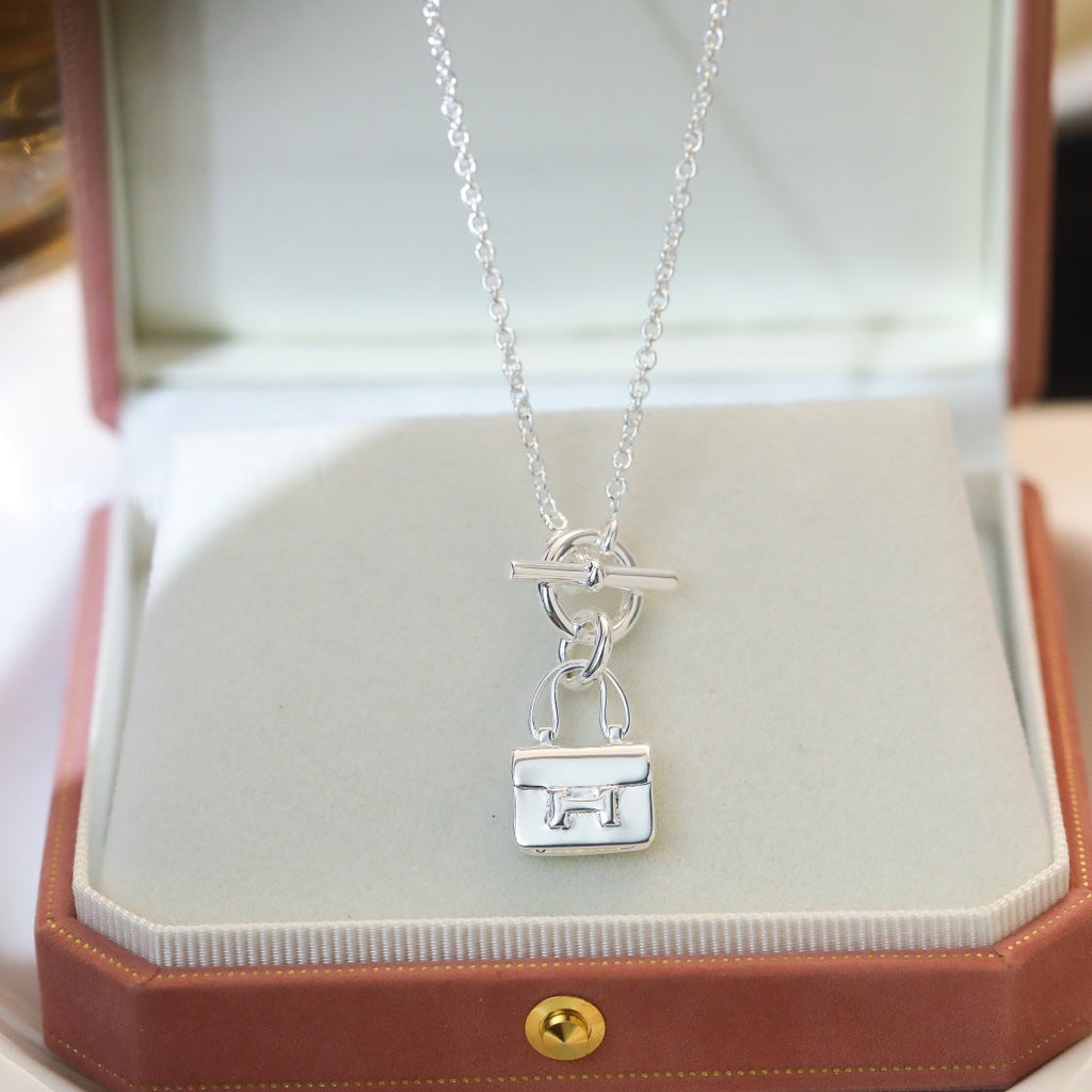 [Clover Jewelry]POP H PEDANT SILVER NECKLACE