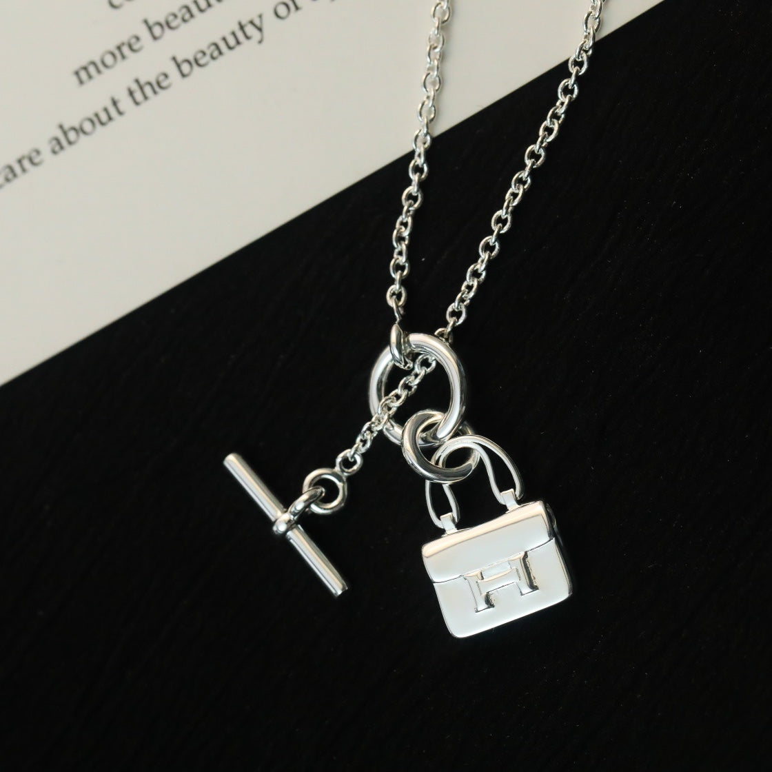 [Clover Jewelry]POP H PEDANT SILVER NECKLACE