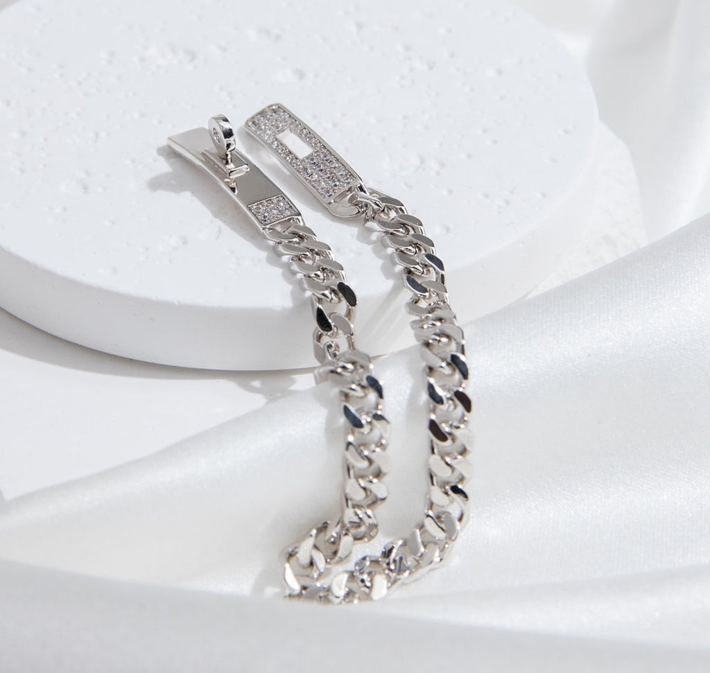 [Clover Jewelry]KELLY CHAIN SILVER DIAMOND BRACELET