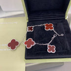[Clover Jewelry]CLOVER 5 MOTIFS SIVLER CARNELIAN BRACELET