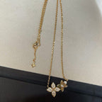 [Clover Jewelry]STAR BLOSSOM NECKLACE PINK GOLD DIAMONDS