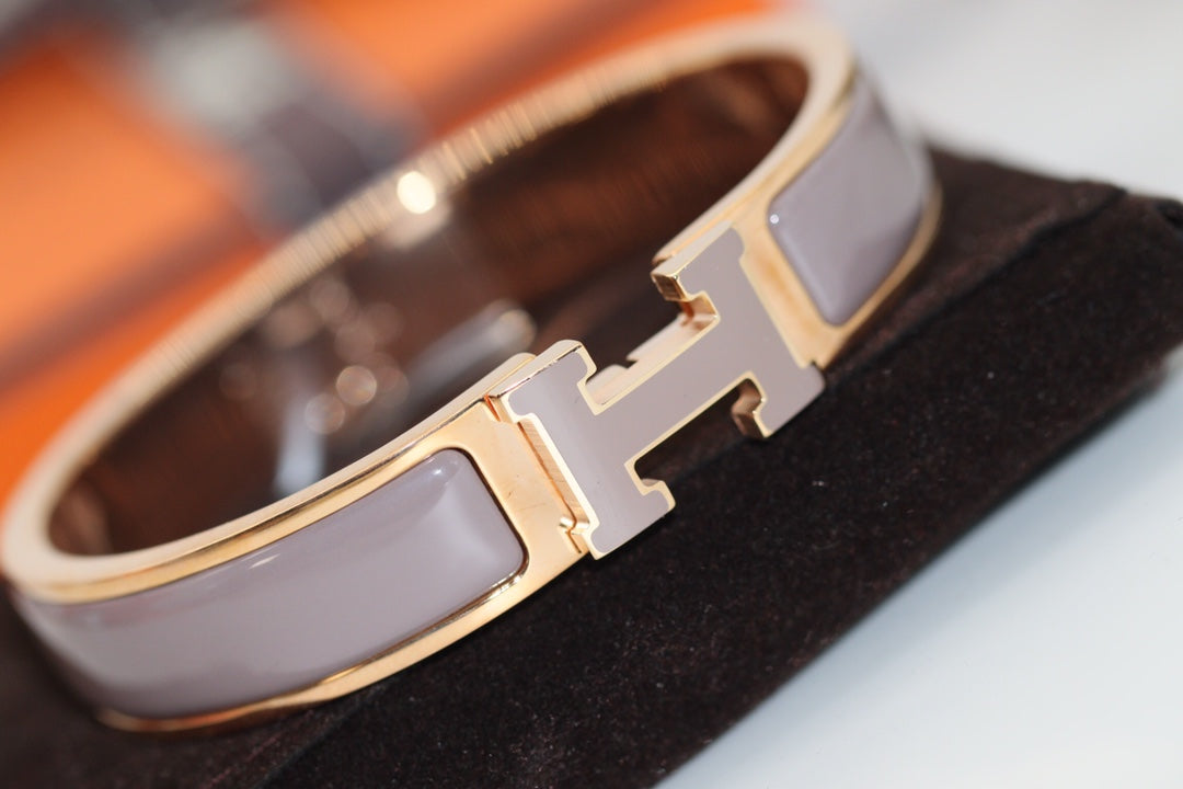 [Clover Jewelry]H BRACELET 12MM BROWN