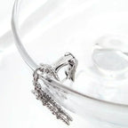 [Clover Jewelry]CLOVER 2 MOTIFS  DIAMOND ONYX EARRINGS SILVER
