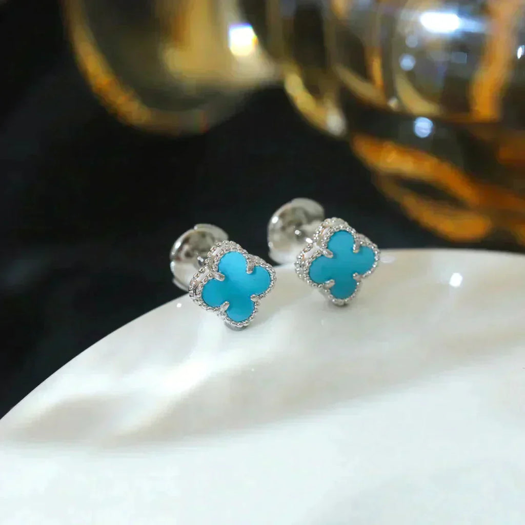 [Clover Jewelry]CLOVER MINI 9.5MM ONYX STUD EARRINGS SILVER