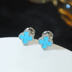 [Clover Jewelry]CLOVER MINI 9.5MM ONYX STUD EARRINGS SILVER