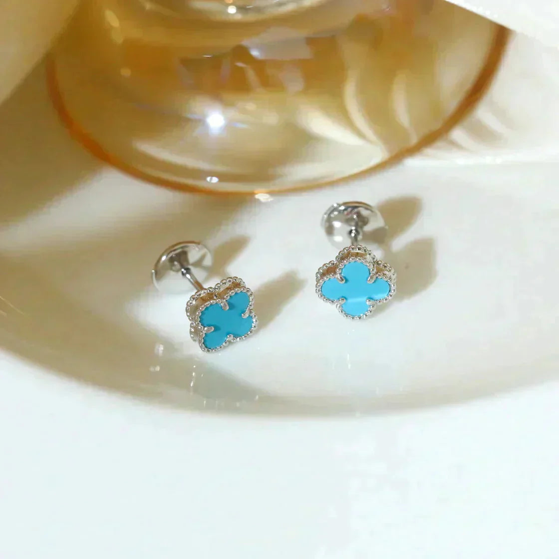 [Clover Jewelry]CLOVER MINI 9.5MM ONYX STUD EARRINGS SILVER