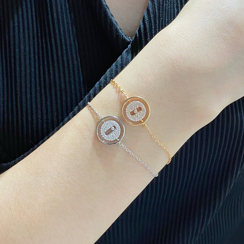 [Clover Jewelry]LUCKY MOVE DIAMOND PAVED BRACELET