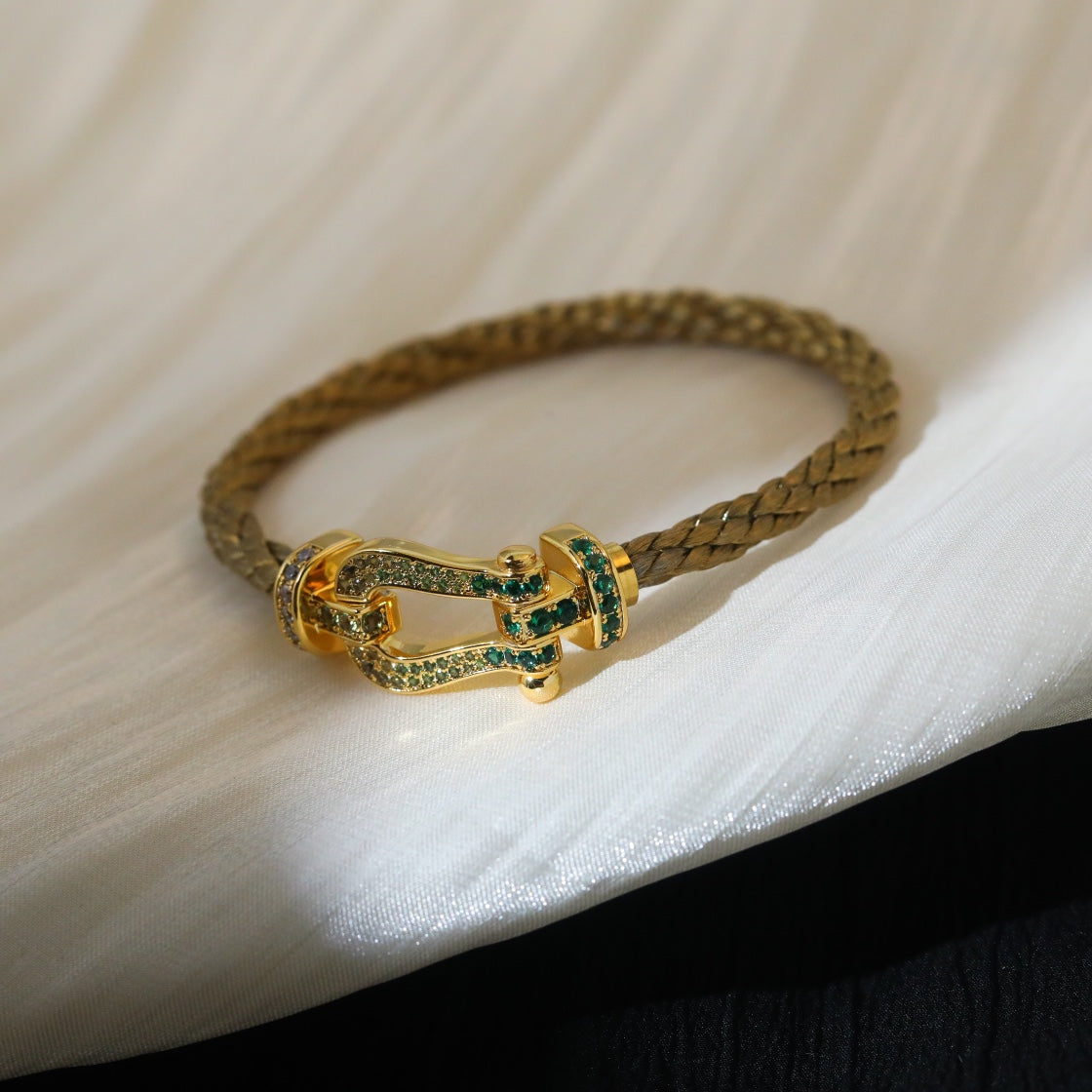 [Clover Jewelry]FORCE 10 GOLD GREEN DIAMOND PAVED