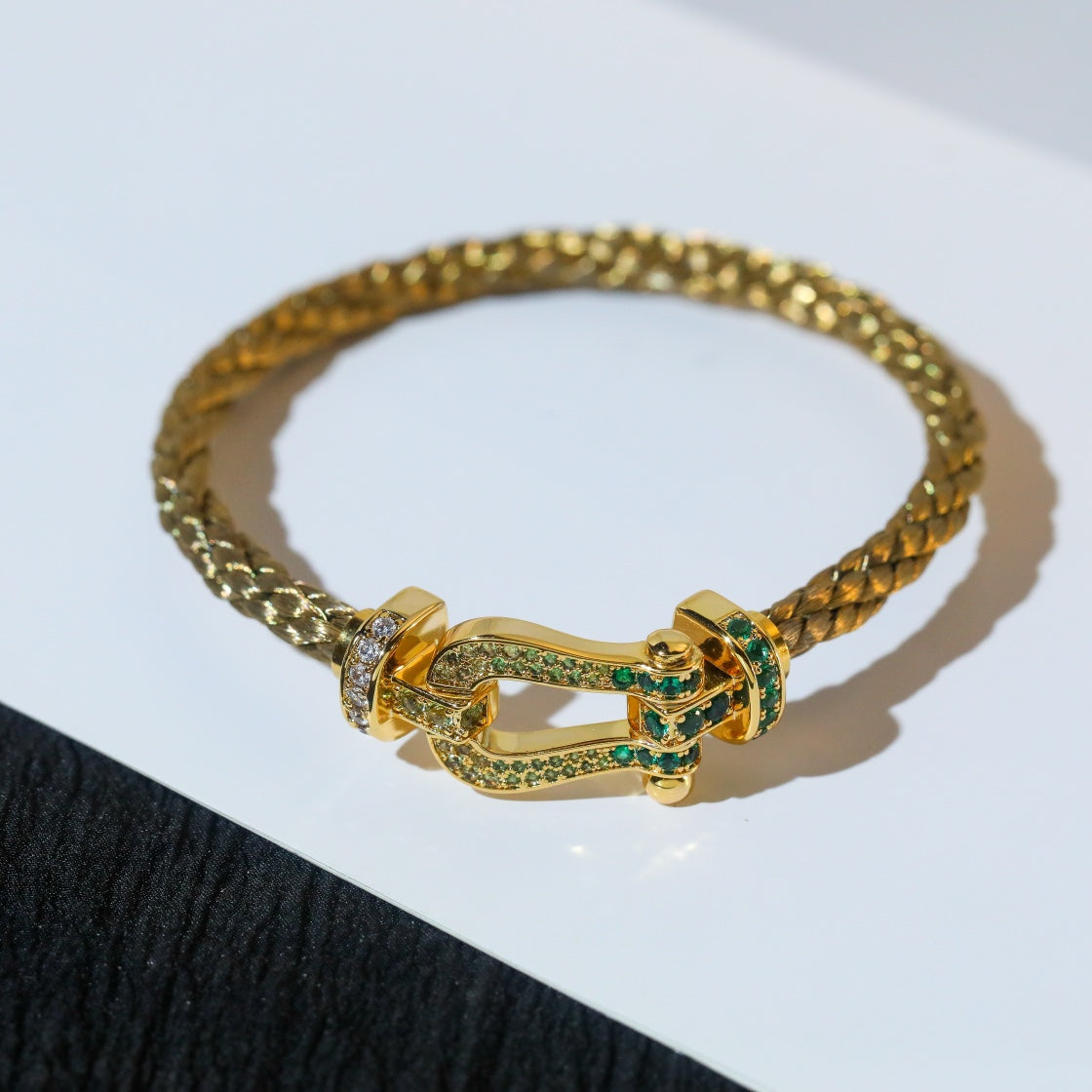 [Clover Jewelry]FORCE 10 GOLD GREEN DIAMOND PAVED