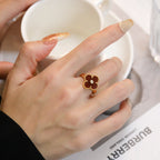[Clover Jewelry]CLOVER CARNELIAN RING ROSE GOLD DIAMOND