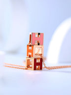 [Clover Jewelry]H CAGE PINK GOLD NECKLACE