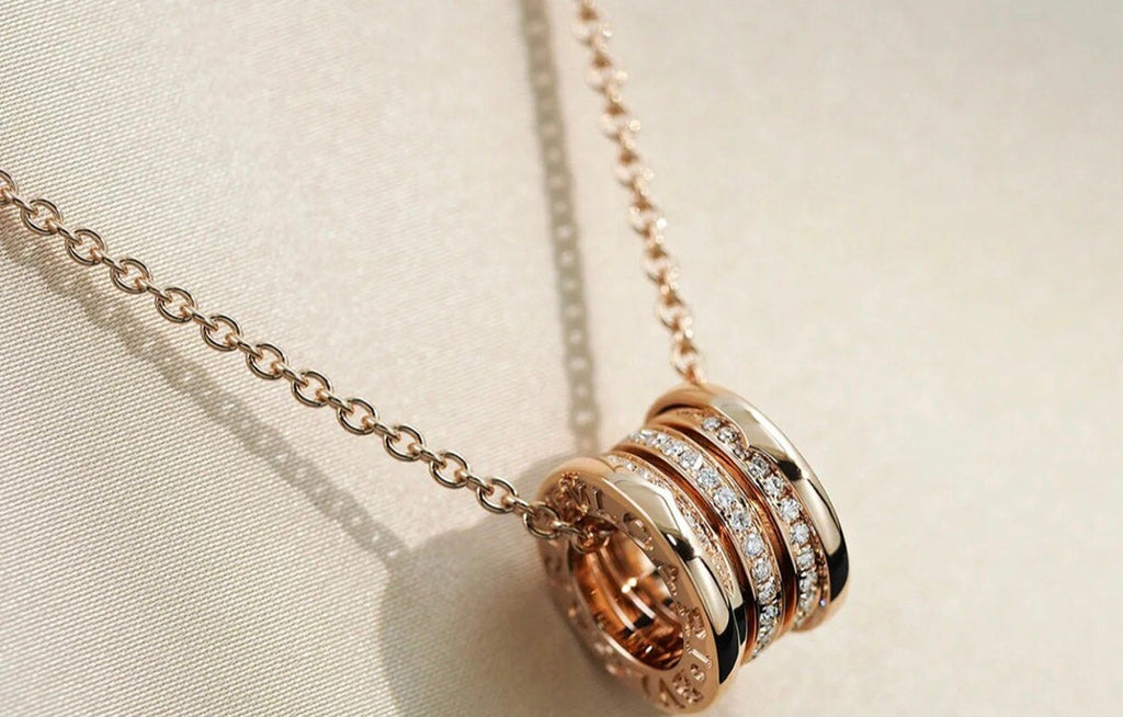 [Clover Jewelry]ZERO 1 PINK GOLD DIAMOND NECKLACE