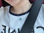 [Clover Jewelry]CLOVER 1 DIAMANT HELLBLAU SILBER HALSKETTE