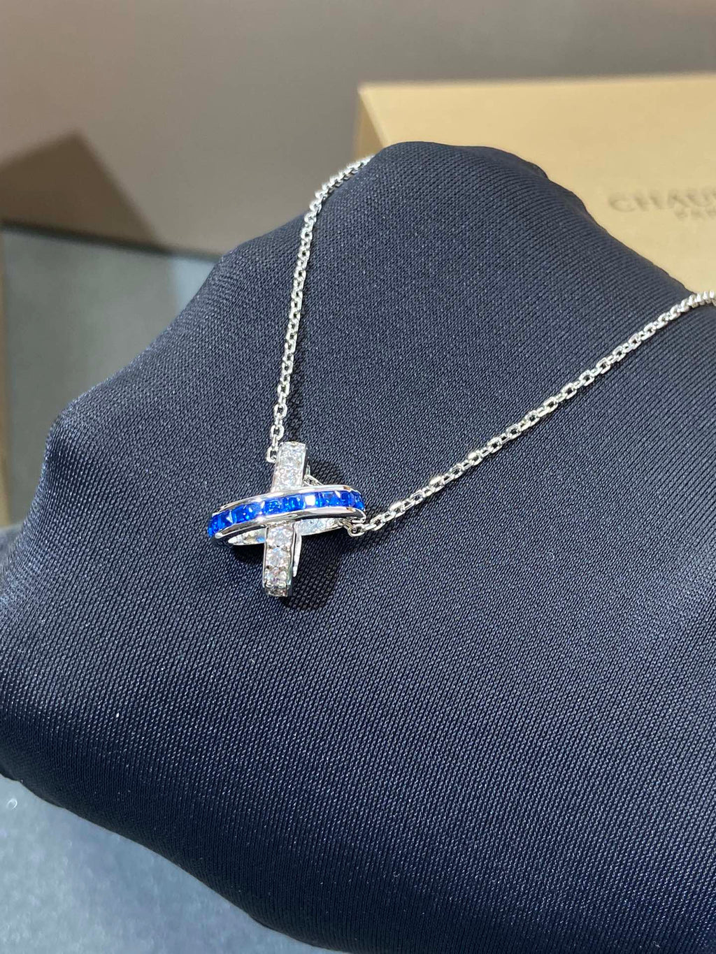 [Clover Jewelry]LIENS DIAMOND SILVER NECKLACE