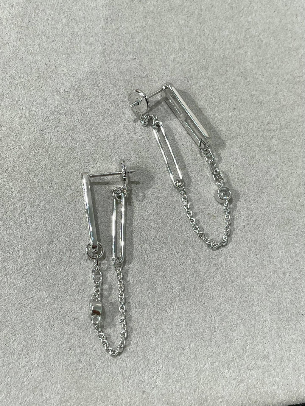 [Clover Jewelry]CHAINE CHAOS DIAMOND DROP EARRINGS