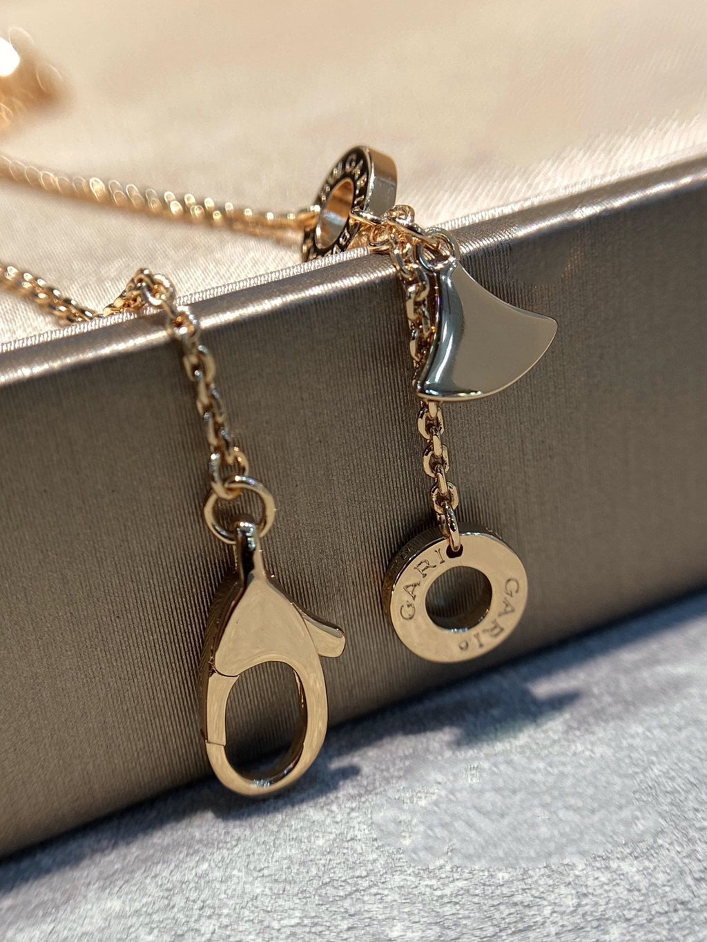 [Clover Jewelry]DREAM MOP DIAMOND PAVED PINK GOLD NECKLACE