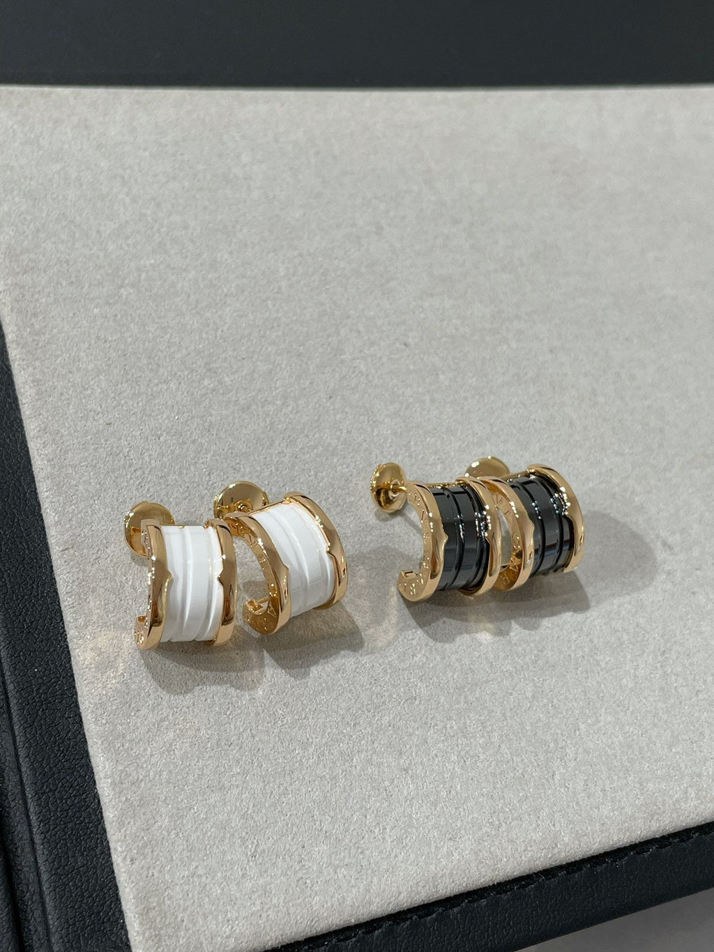 [Clover Jewelry]ZERO 1 PINK GOLD CERAMIC EARRINGS