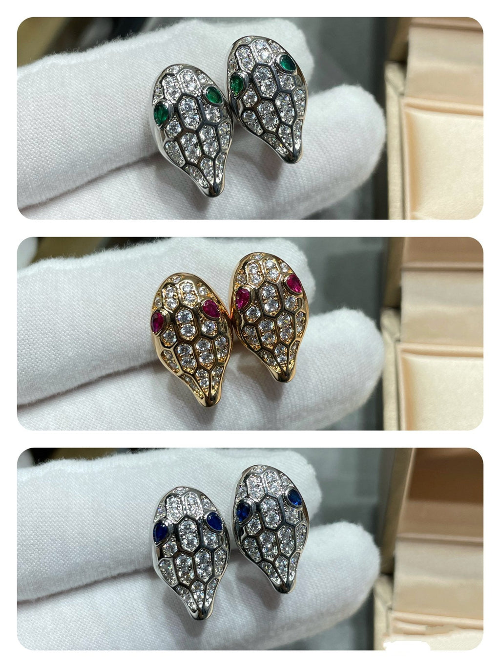 [Clover Jewelry]SERPENT DIAMOND STUD EARRINGS
