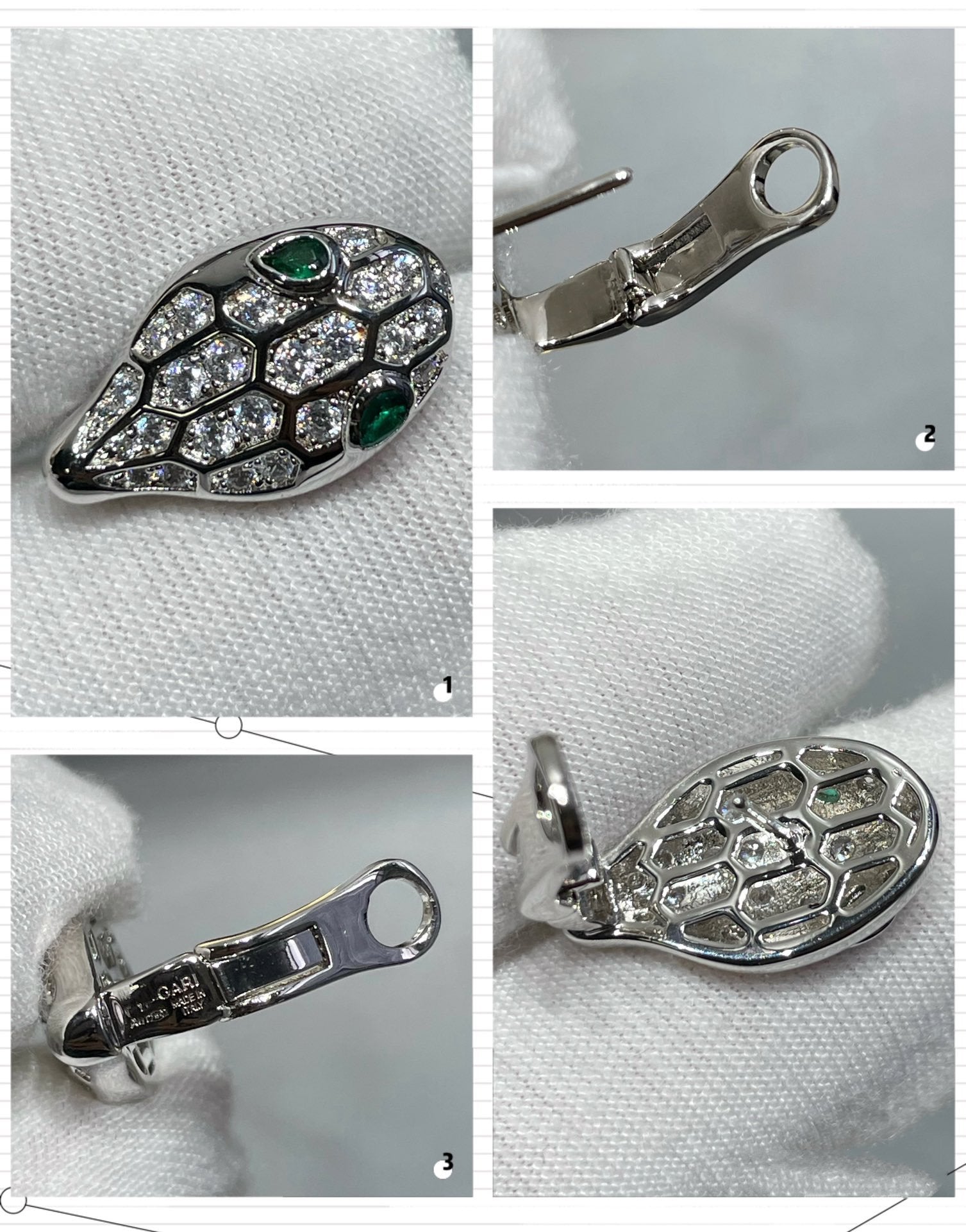 [Clover Jewelry]SERPENT DIAMOND STUD EARRINGS