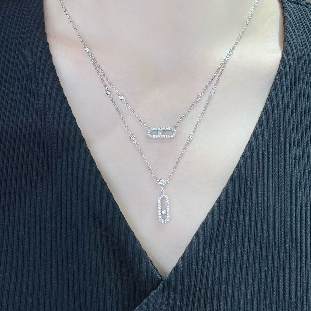 [Clover Jewelry]MOVE 2 ROW DIAMOND NECKLACE