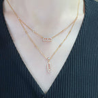 [Clover Jewelry]MOVE 2 ROW DIAMOND NECKLACE