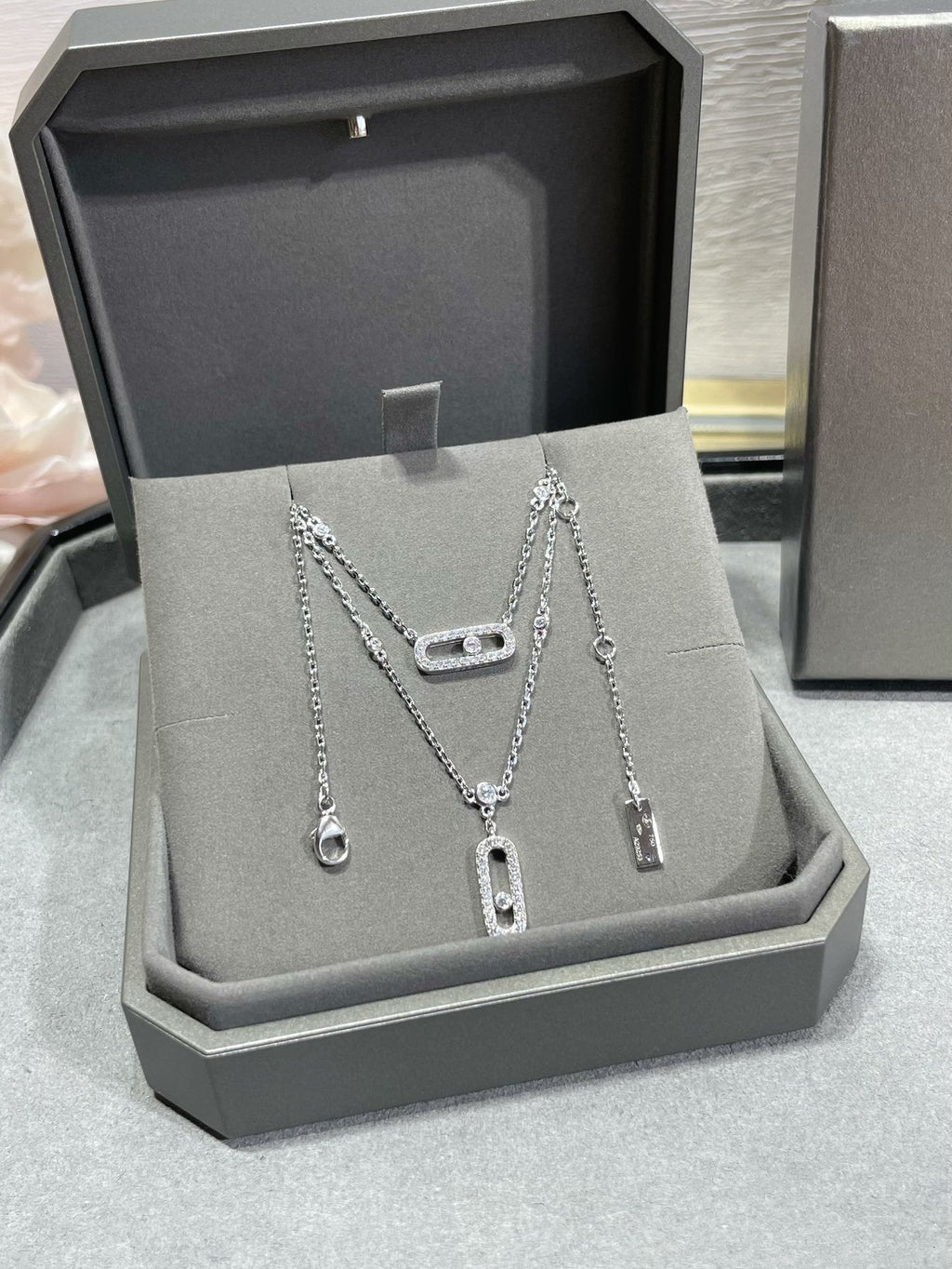 [Clover Jewelry]MOVE 2 ROW DIAMOND NECKLACE