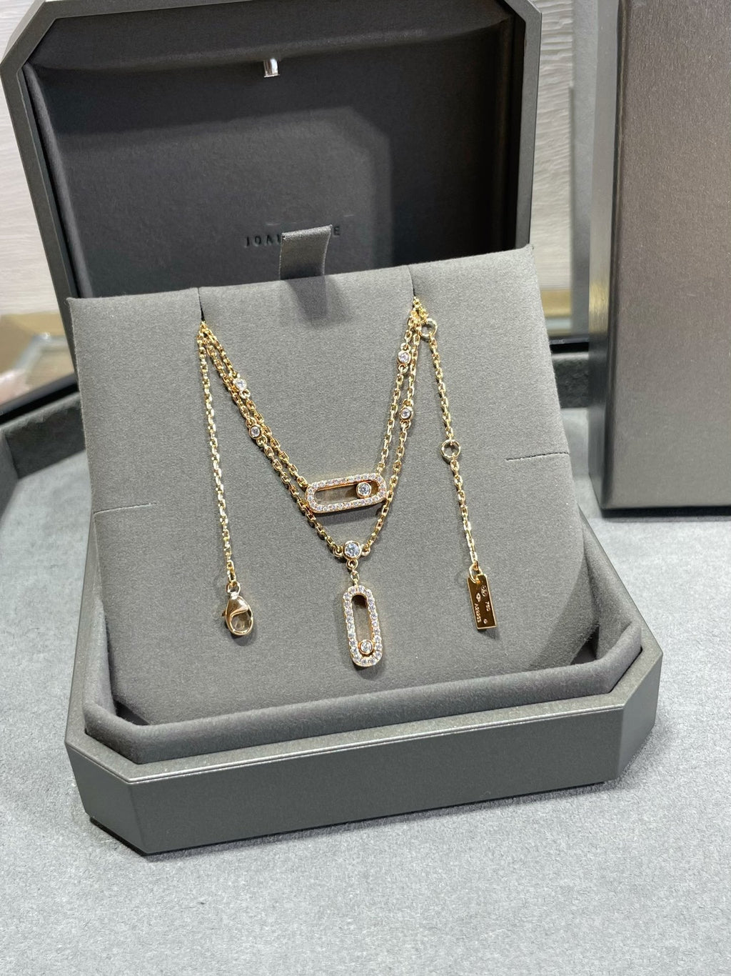 [Clover Jewelry]MOVE 2 ROW DIAMOND NECKLACE