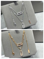 [Clover Jewelry]MOVE 2 ROW DIAMOND NECKLACE