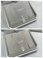 [Clover Jewelry]MOVE 2 ROW DIAMOND NECKLACE