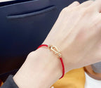 [Clover Jewelry]FORCE 10 HALF DIAMOND PINK GOLD RED CORDERI LARGE AND MEDIUM MODEL