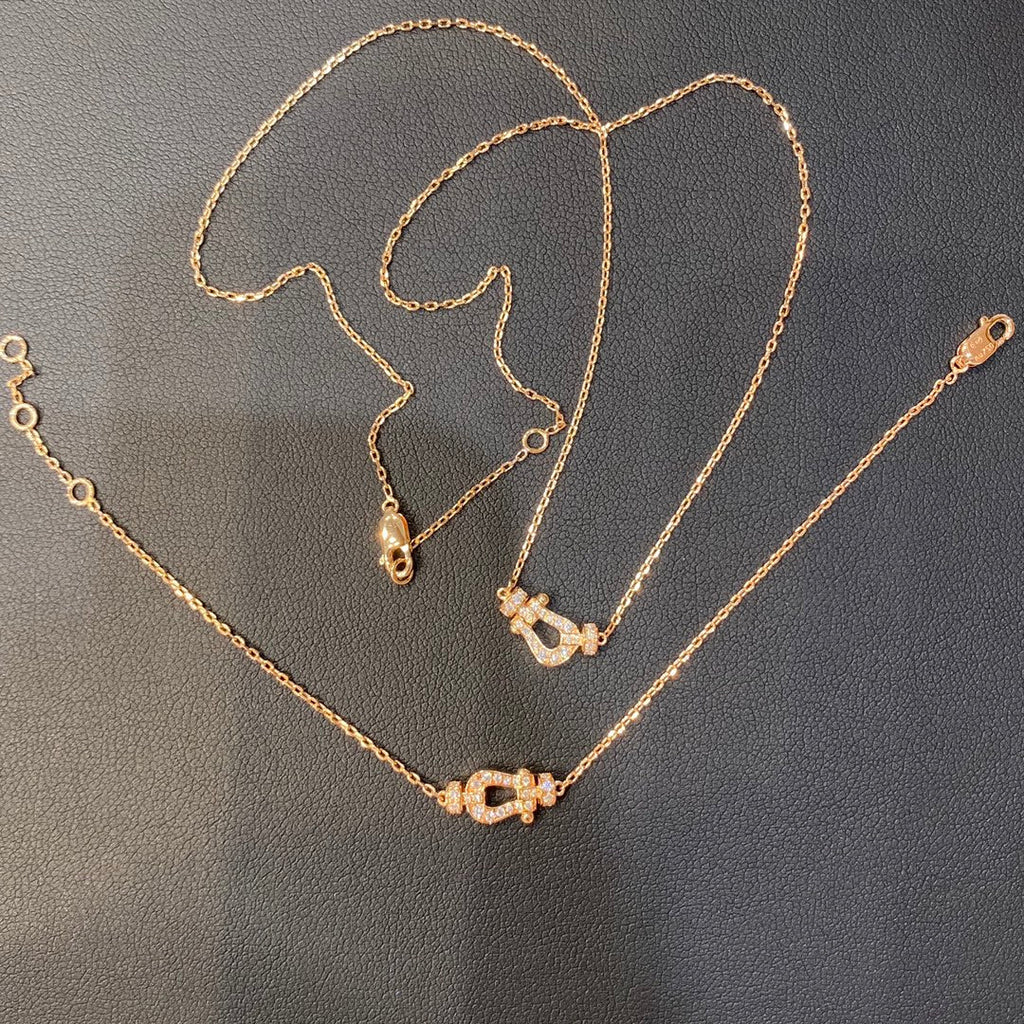 [Clover Jewelry]FORCE 10 DIAMOND PINK GOLD NECKLACE MINI MODEL