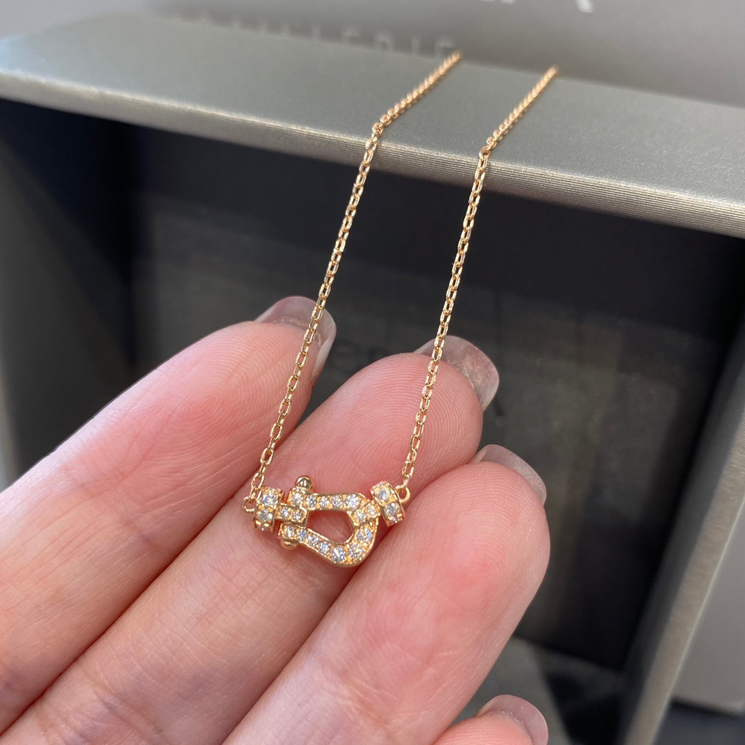 [Clover Jewelry]FORCE 10 DIAMOND PINK GOLD NECKLACE MINI MODEL