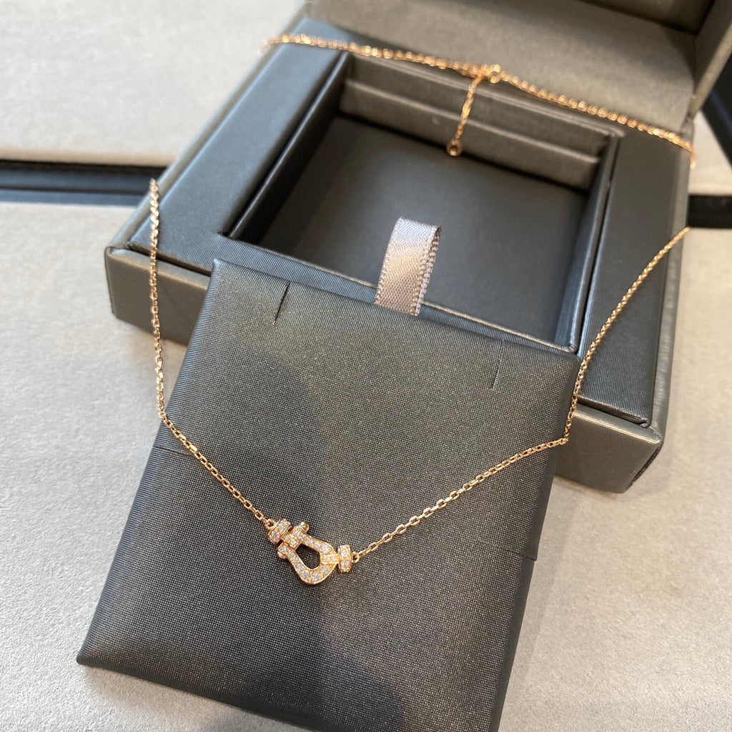 [Clover Jewelry]FORCE 10 DIAMOND PINK GOLD NECKLACE MINI MODEL