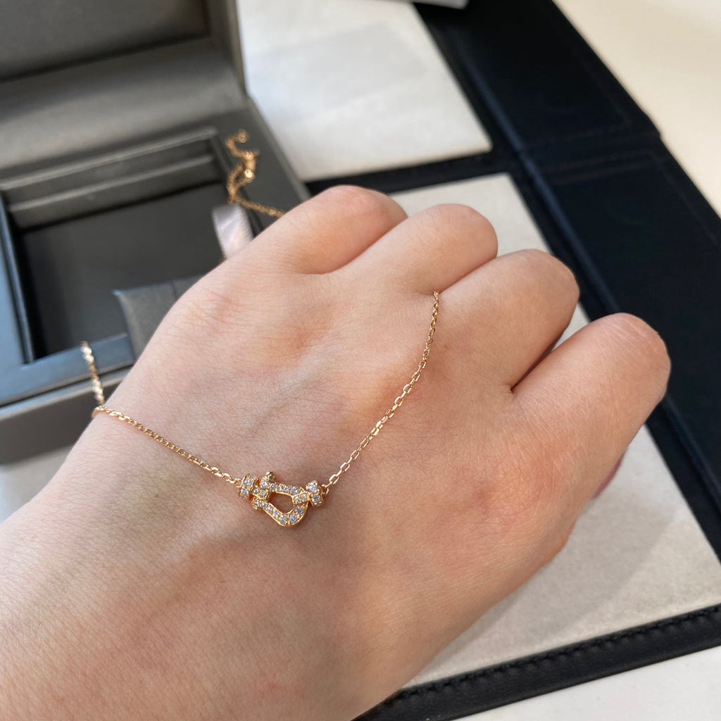 [Clover Jewelry]FORCE 10 DIAMOND PINK GOLD NECKLACE MINI MODEL