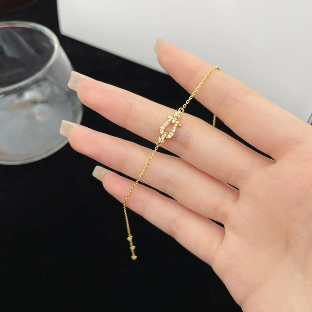 [Clover Jewelry]FORCE 10 FULL DIAMOND BUCKLE CHAIN LINK MINI MODEL