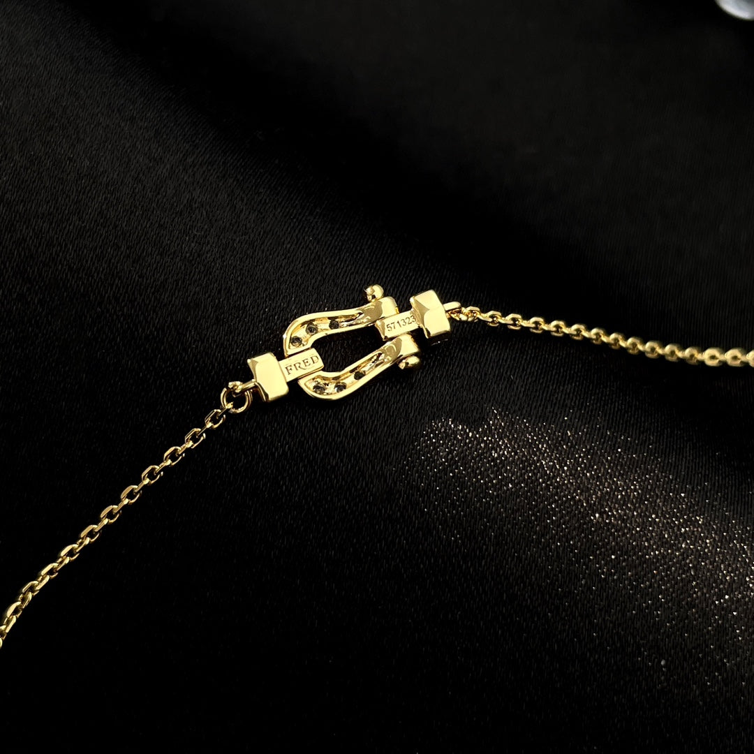 [Clover Jewelry]FORCE 10 FULL DIAMOND BUCKLE CHAIN LINK MINI MODEL