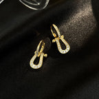 [Clover Jewelry]FORCE 10 FULL DIAMOND DROP EARRINGS MEDIUM MODEL
