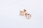 [Clover Jewelry]STAR AND SUN PINK GOLD MOP STUD EARRINGS