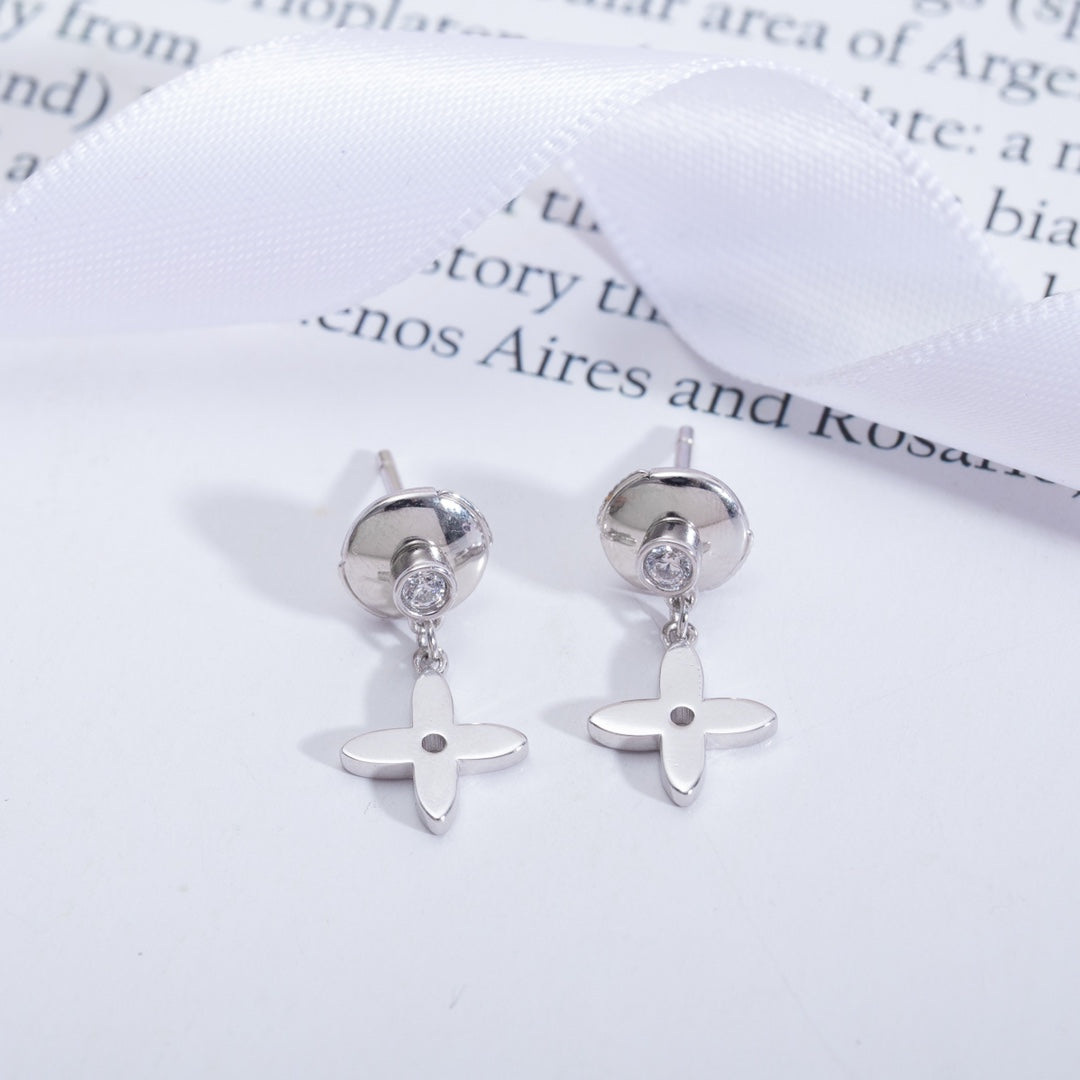 [Clover Jewelry]VIDYLLE SILVER DIAMOND MINI DROP EARRINGS
