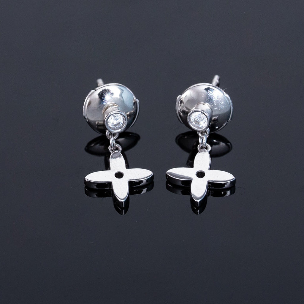 [Clover Jewelry]VIDYLLE SILVER DIAMOND MINI DROP EARRINGS