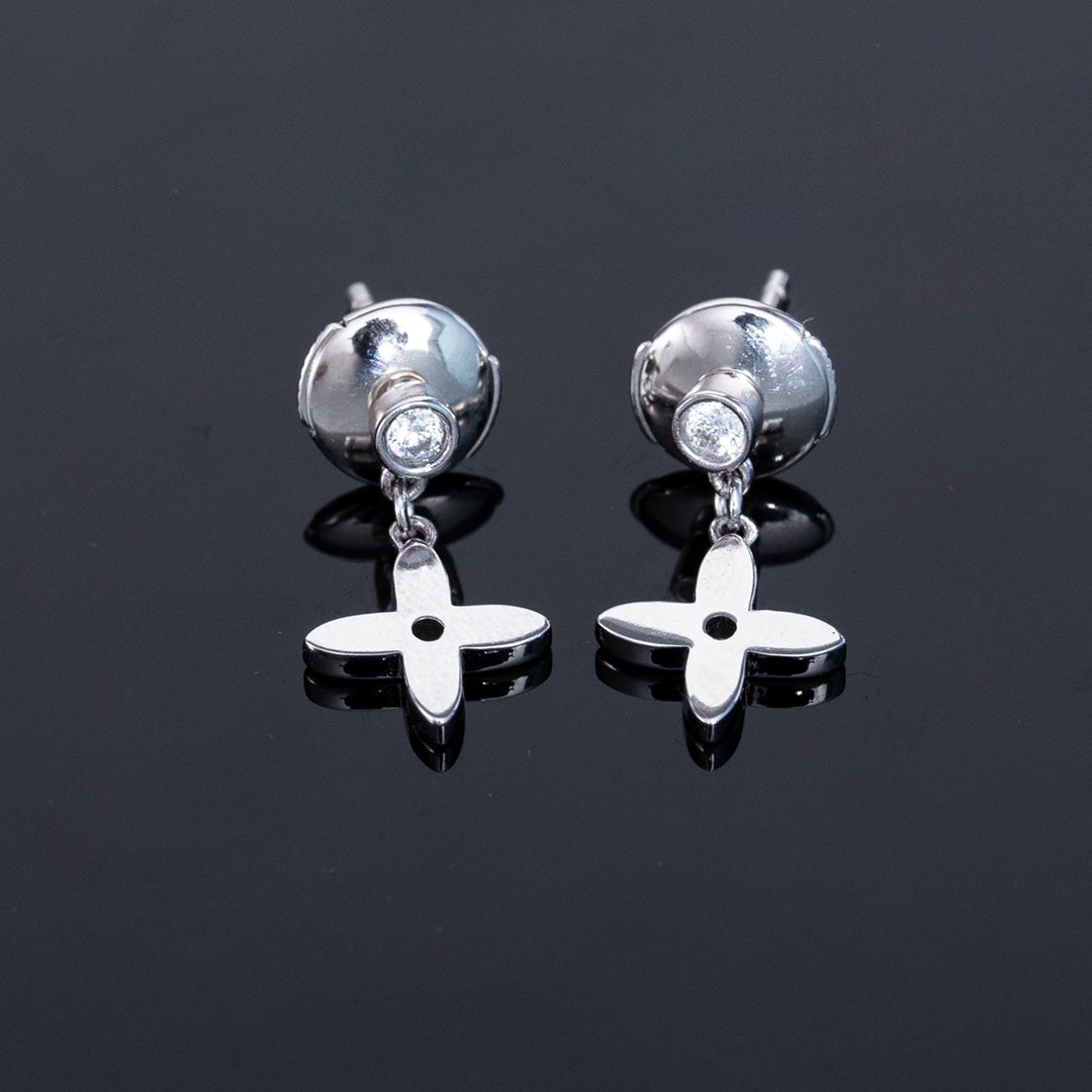 [Clover Jewelry]VIDYLLE SILVER DIAMOND MINI DROP EARRINGS