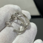 [Clover Jewelry]LOVE DIAMOND SILVER HOOP EARRINGS